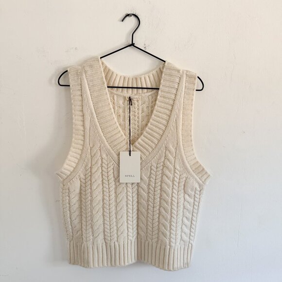 NWT Spell Ivory Rolling Hills Knit Vest S - Picture 2 of 8